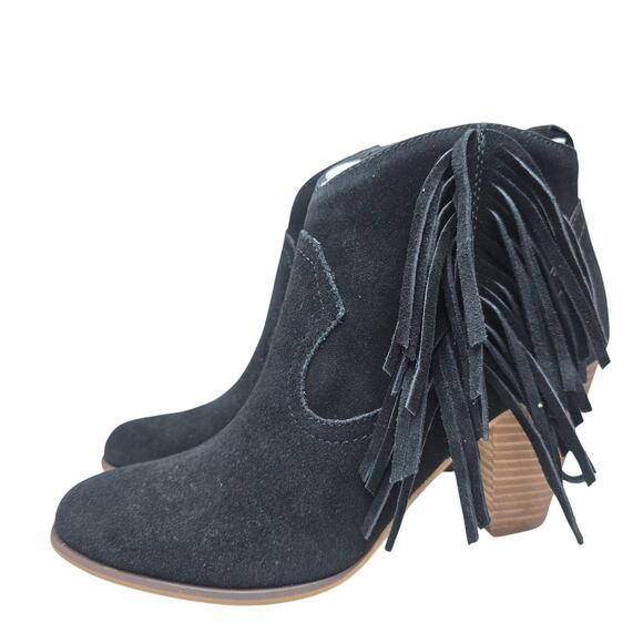 Steve Madden Ohio Boot Bootie 9.5 Western Fringe Cowgirl Festival Equestrian - Picture 1 of 10